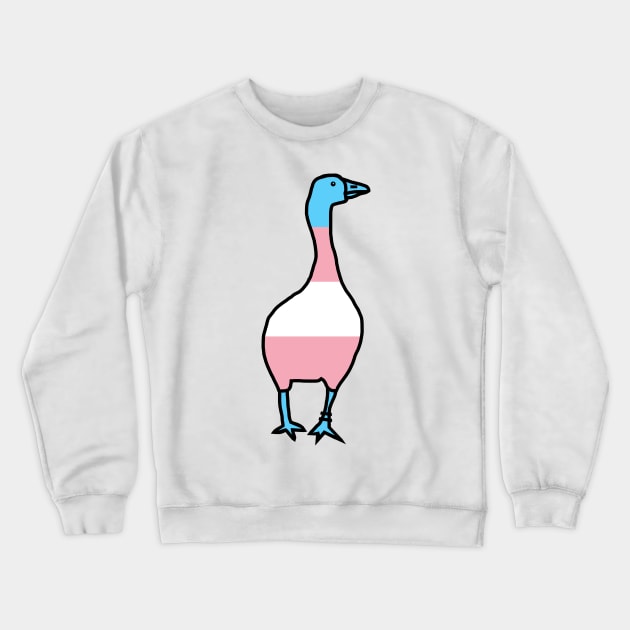 Transgender Pride Flag Goose Crewneck Sweatshirt by ellenhenryart